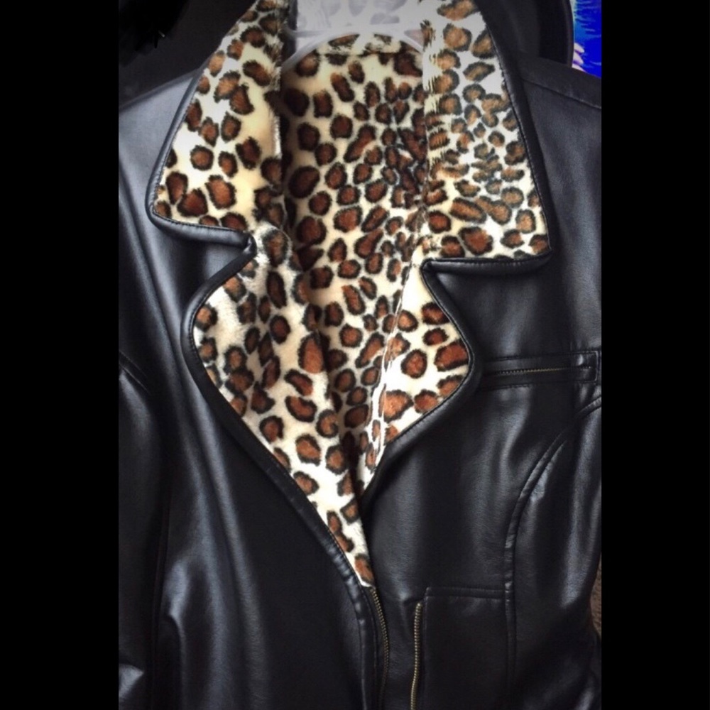 Jaguar Print Leather Jacket